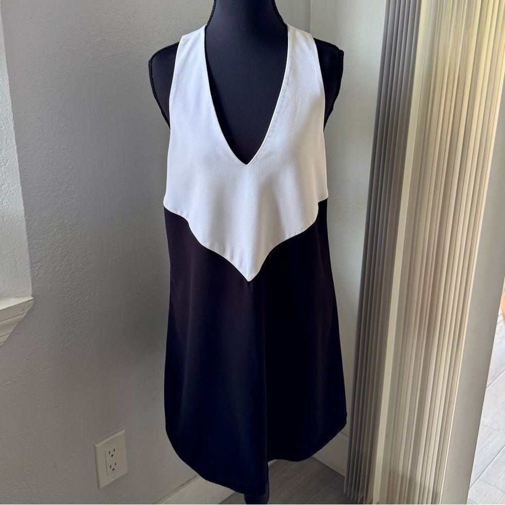 Black and White Sleeveless Dress